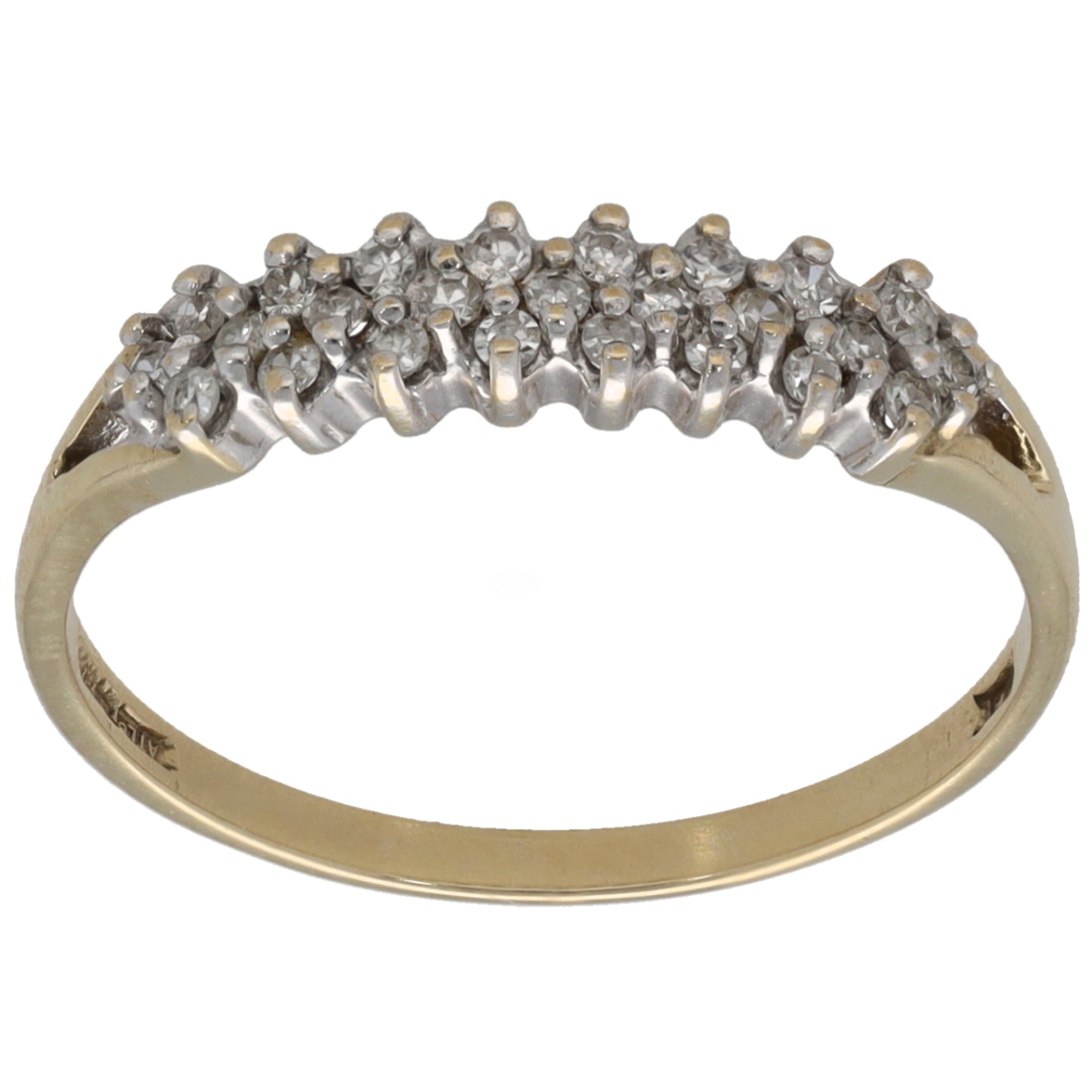 9ct Gold 0.25ct Diamond Dress/Cocktail Ring Size M