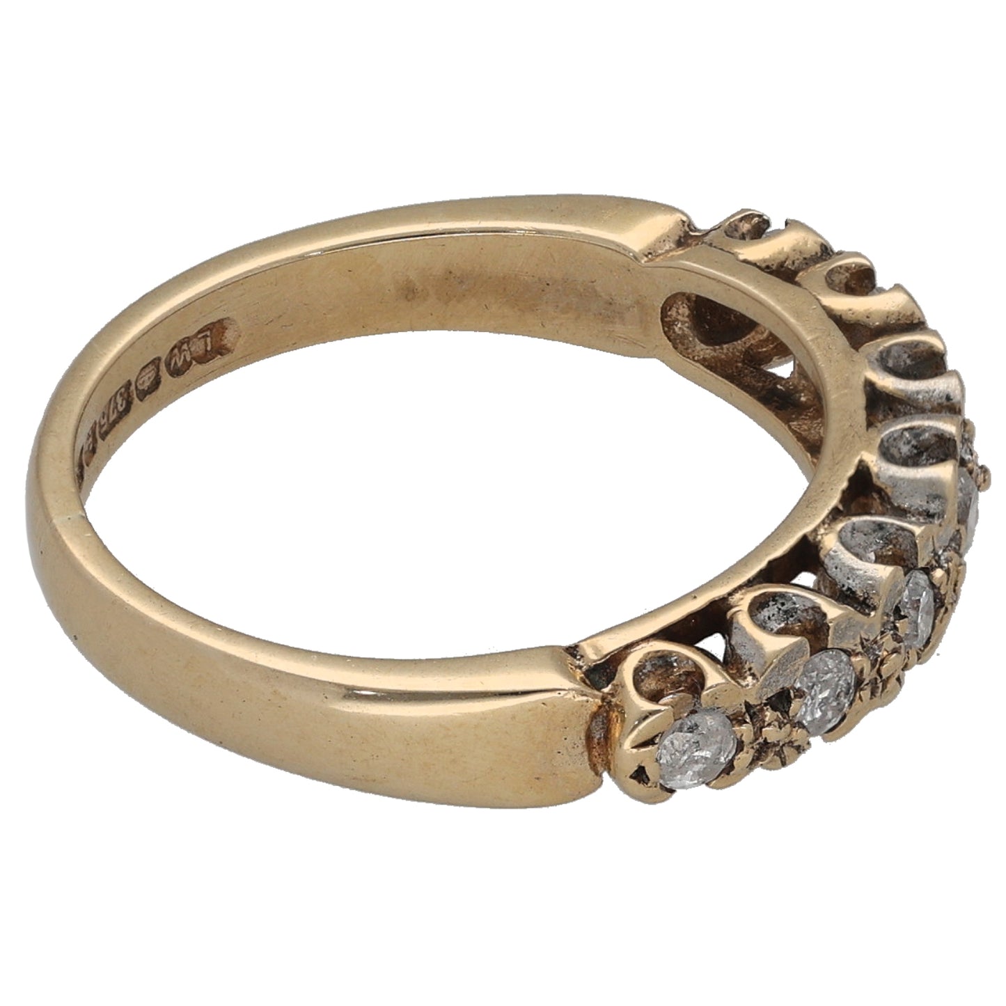 9ct Gold 0.21ct Diamond Half Eternity Ring Size L