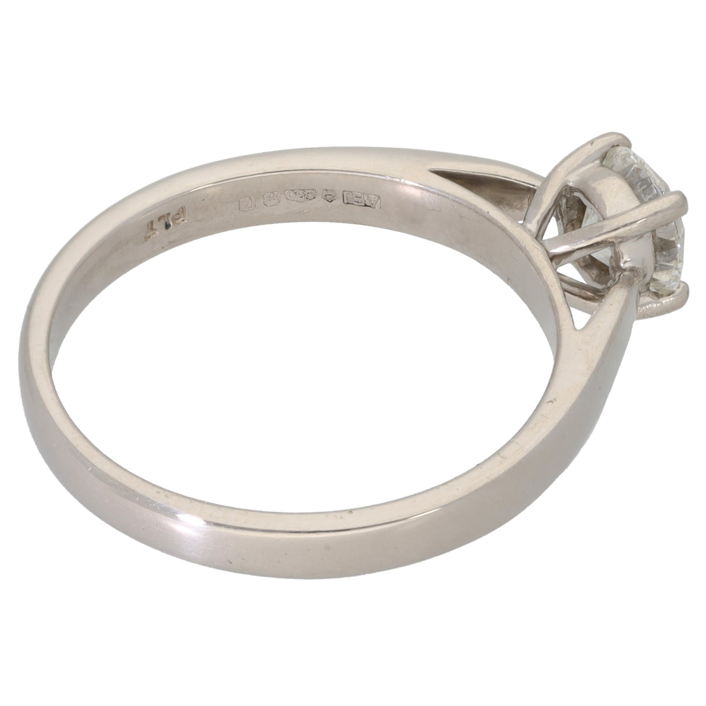 Platinum 0.65ct Diamond Solitaire Ring Size P