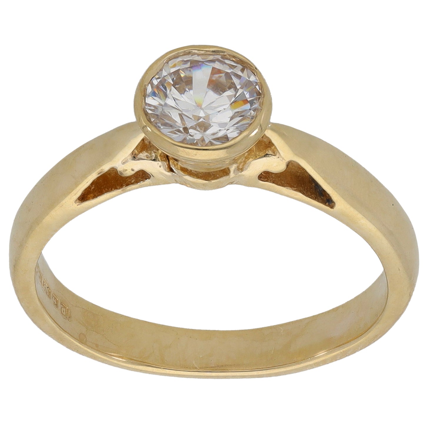 9ct Gold Cubic Zirconia Single Stone Ring Size M