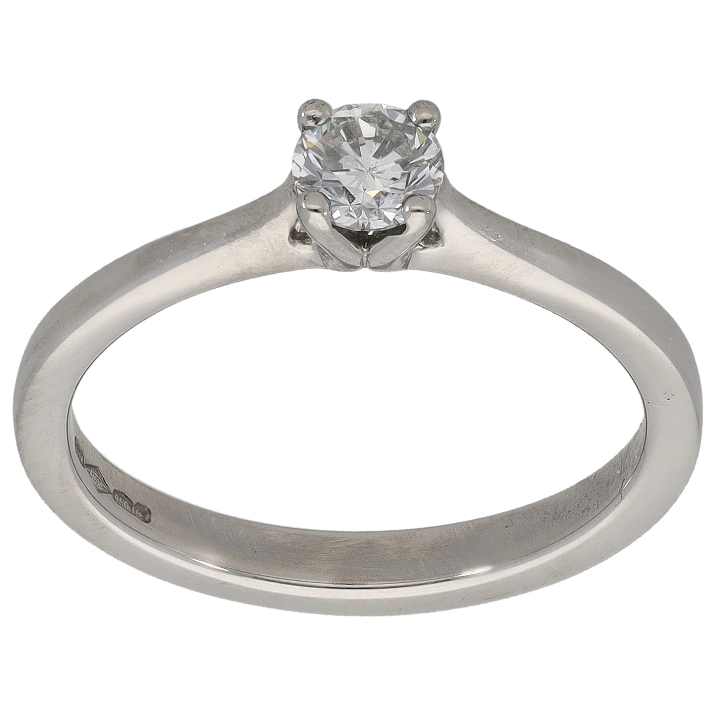 Platinum 0.33ct Diamond Solitaire Ring Size M