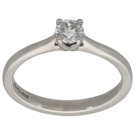 Platinum 0.33ct Diamond Solitaire Ring Size M
