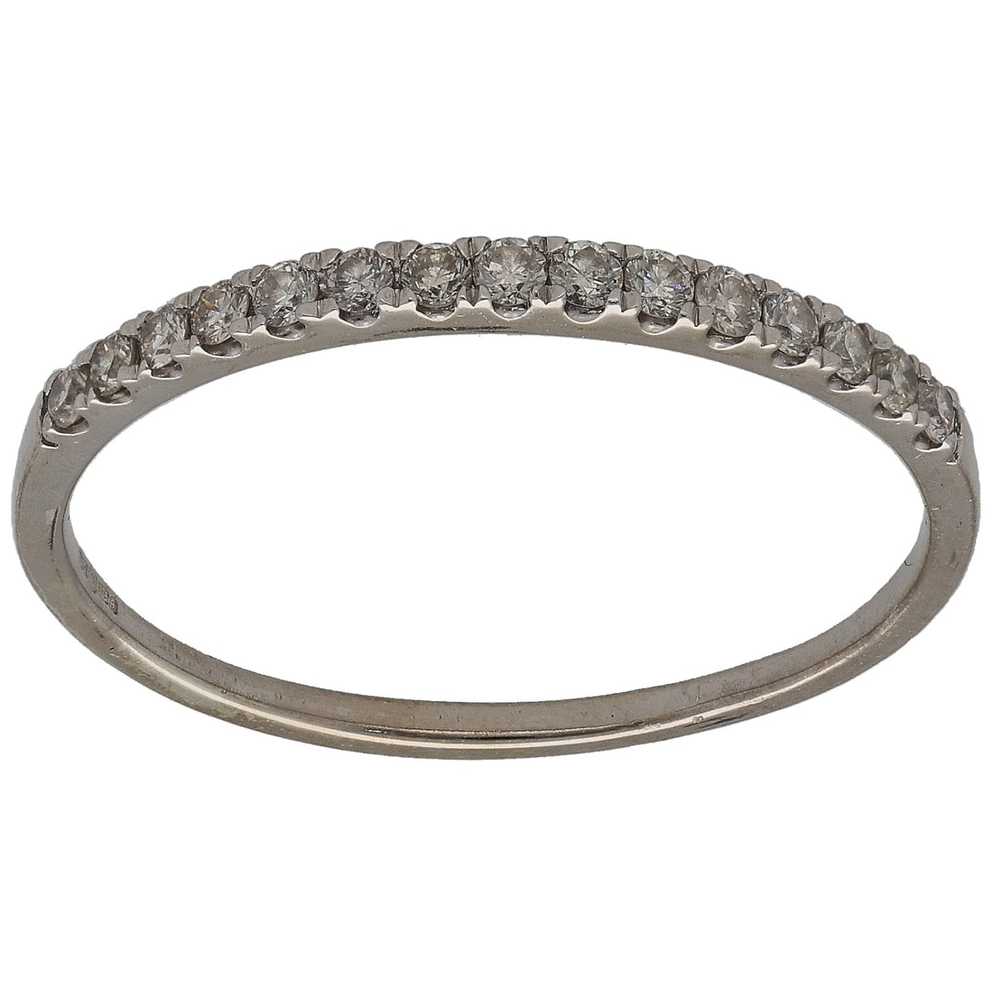 9ct White Gold 0.25ct Diamond Half Eternity Ring Size T