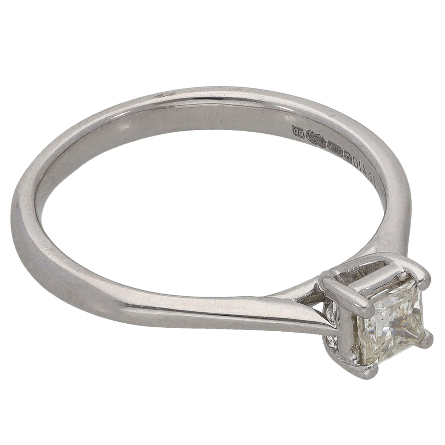 18ct White Gold 0.30ct Diamond Solitaire Ring Size P