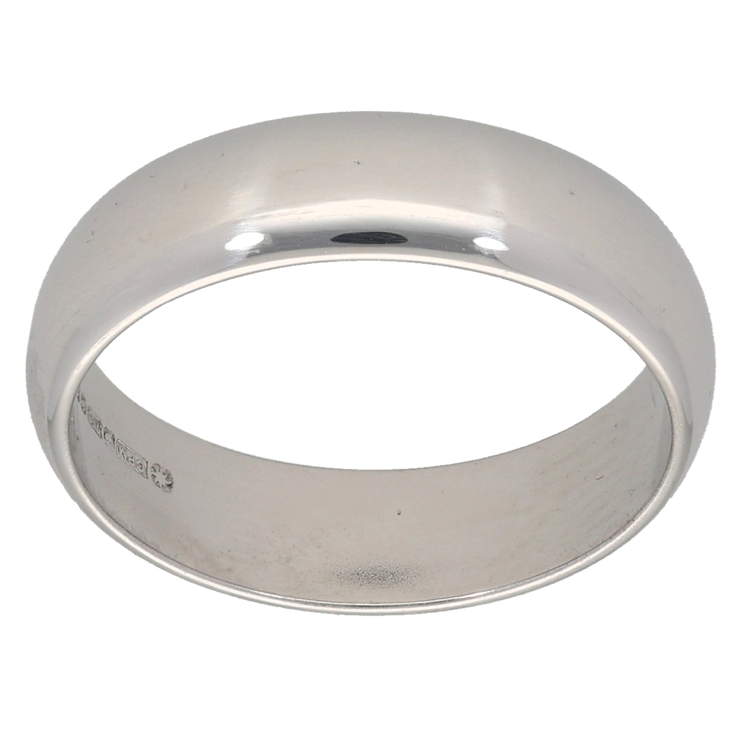 18ct White Gold Plain Wedding Ring Size M