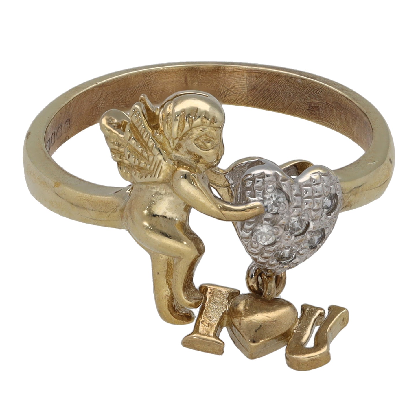 9ct Gold Cubic Zirconia Alternative Ring Size O