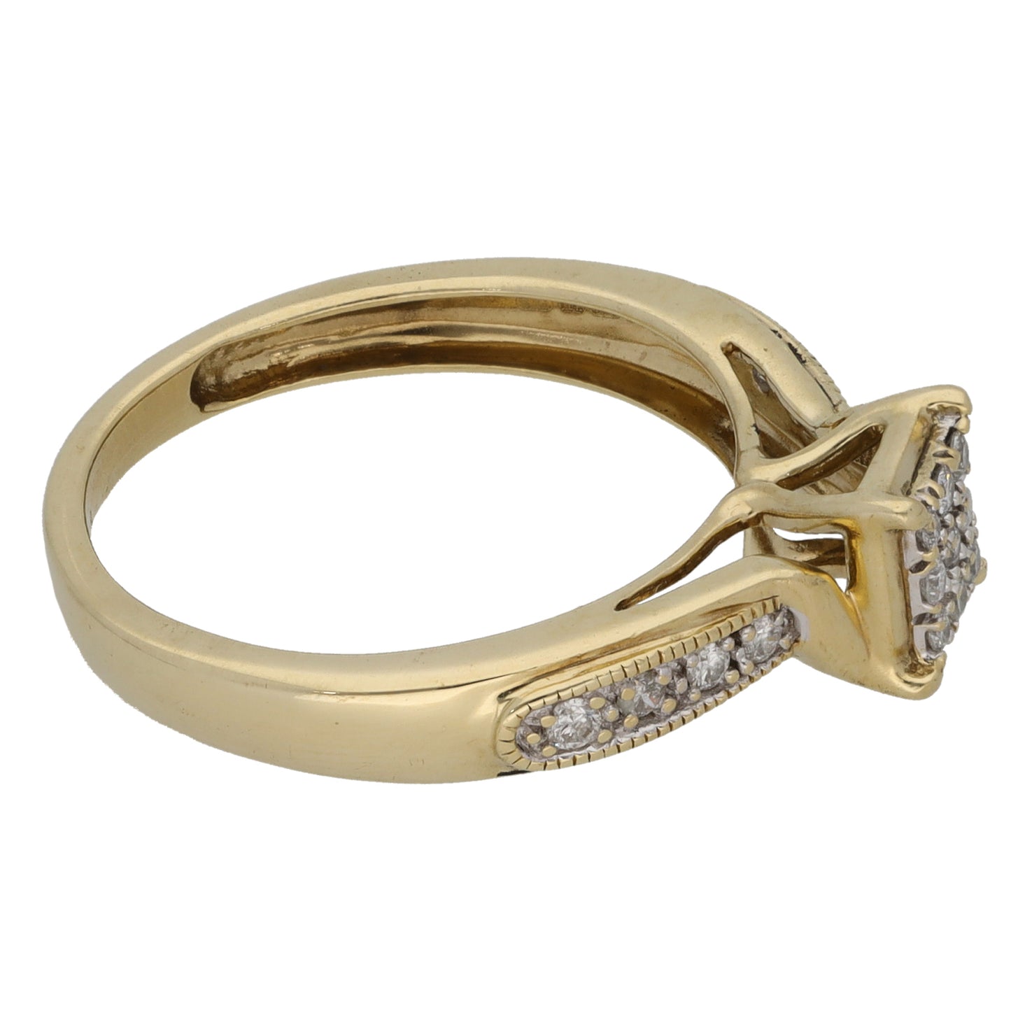 9ct Gold 0.135ct Diamond Dress/Cocktail Ring Size L