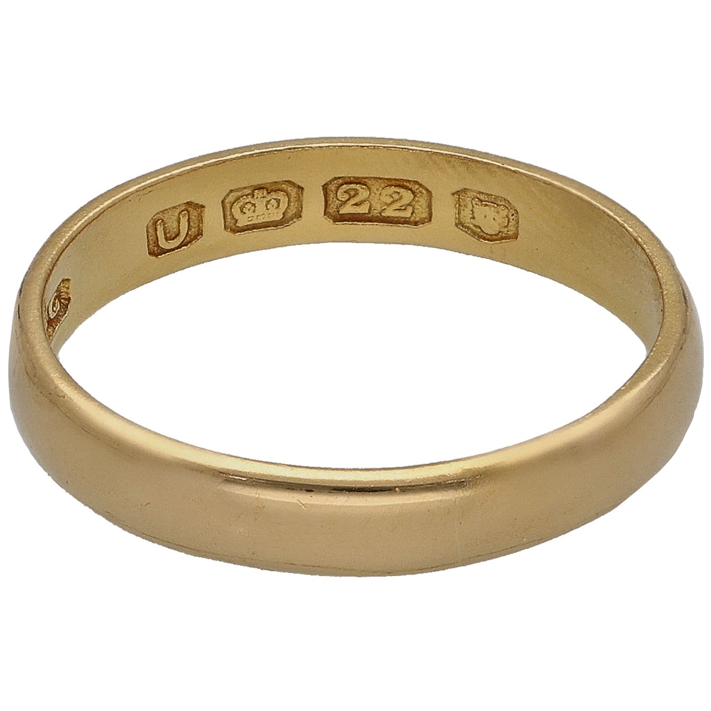 22ct Gold Plain Wedding Ring Size L