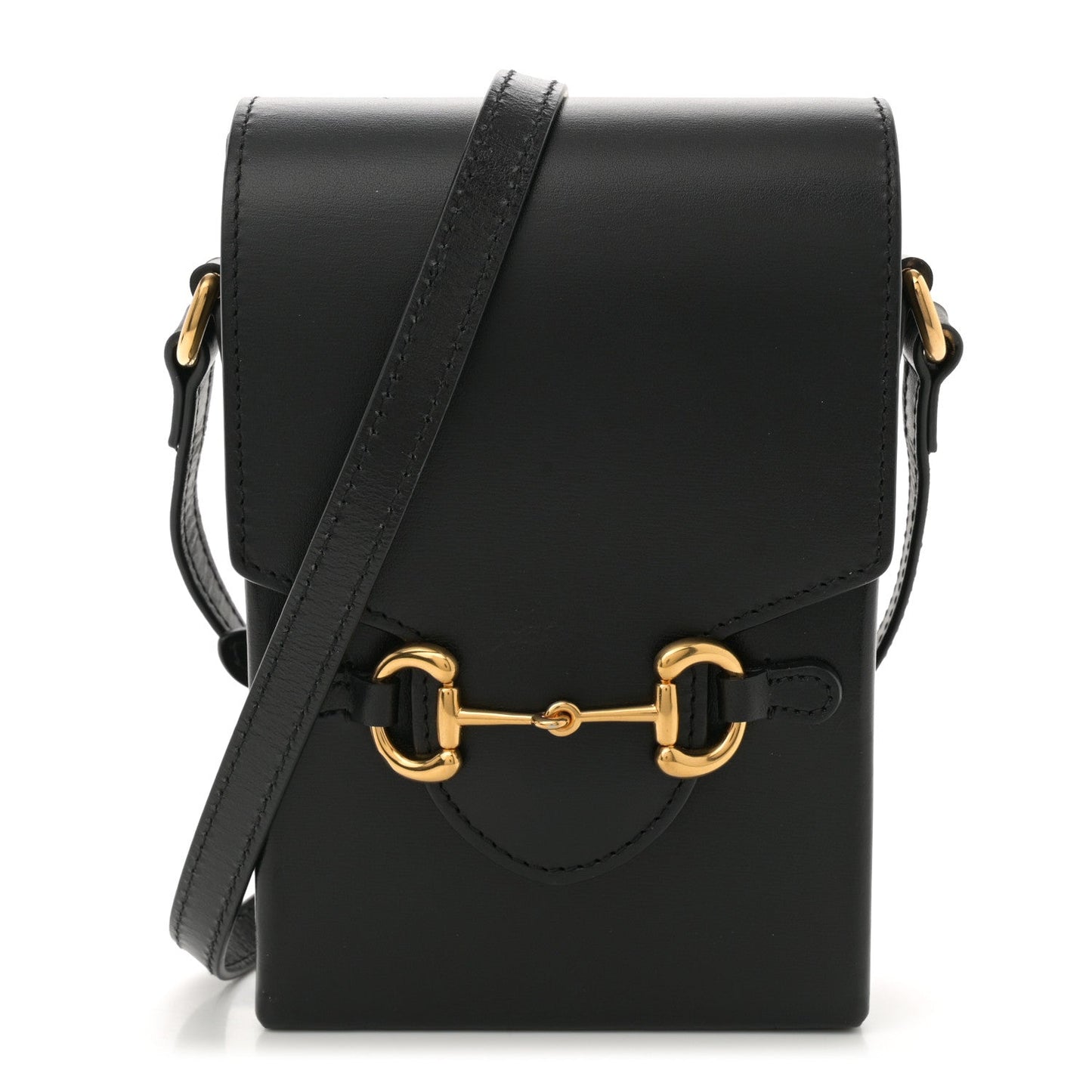 Gucci Horsebit 1955 Mini Calfskin Leather Bag - Black
