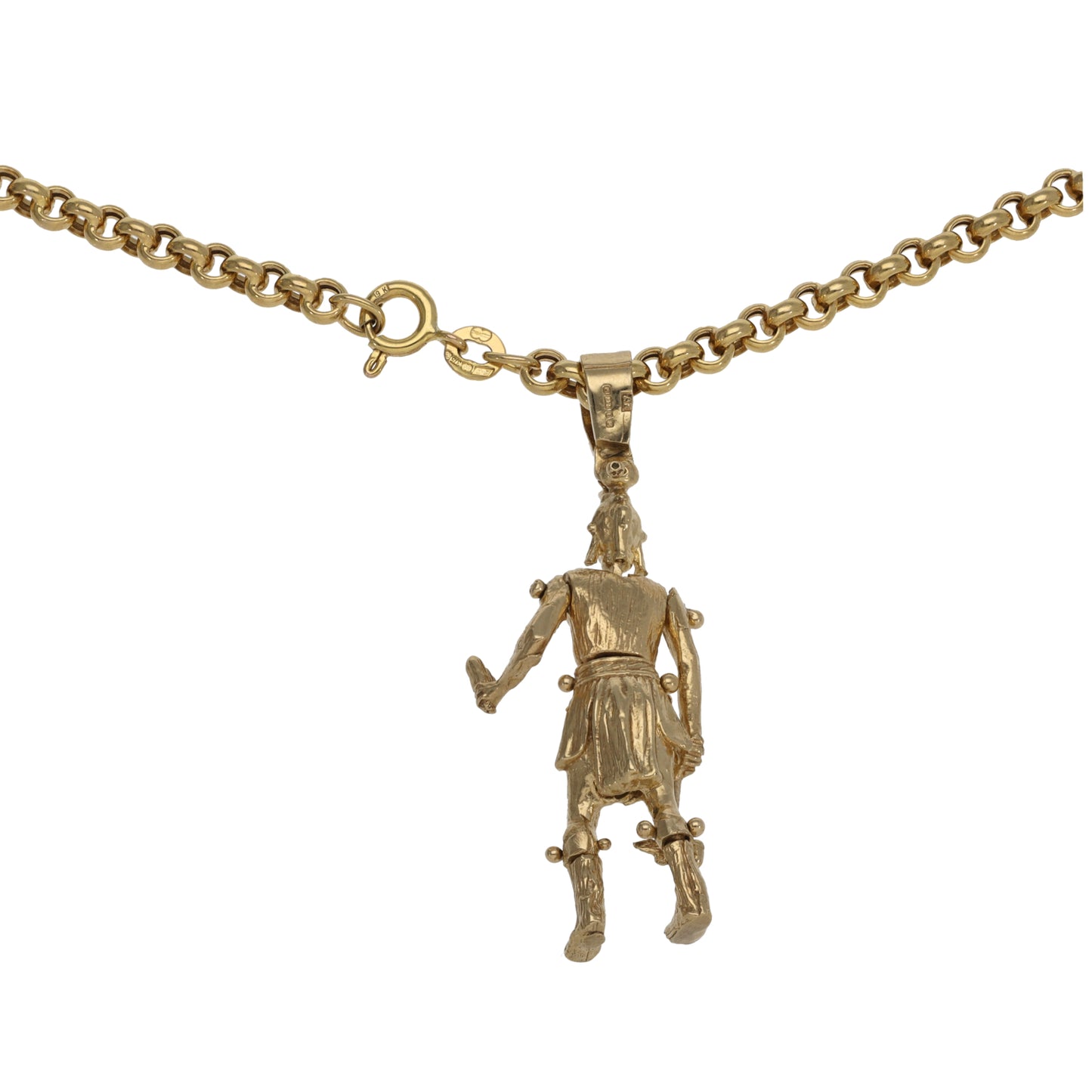 9ct Gold Imitation Character Pendant With Chain