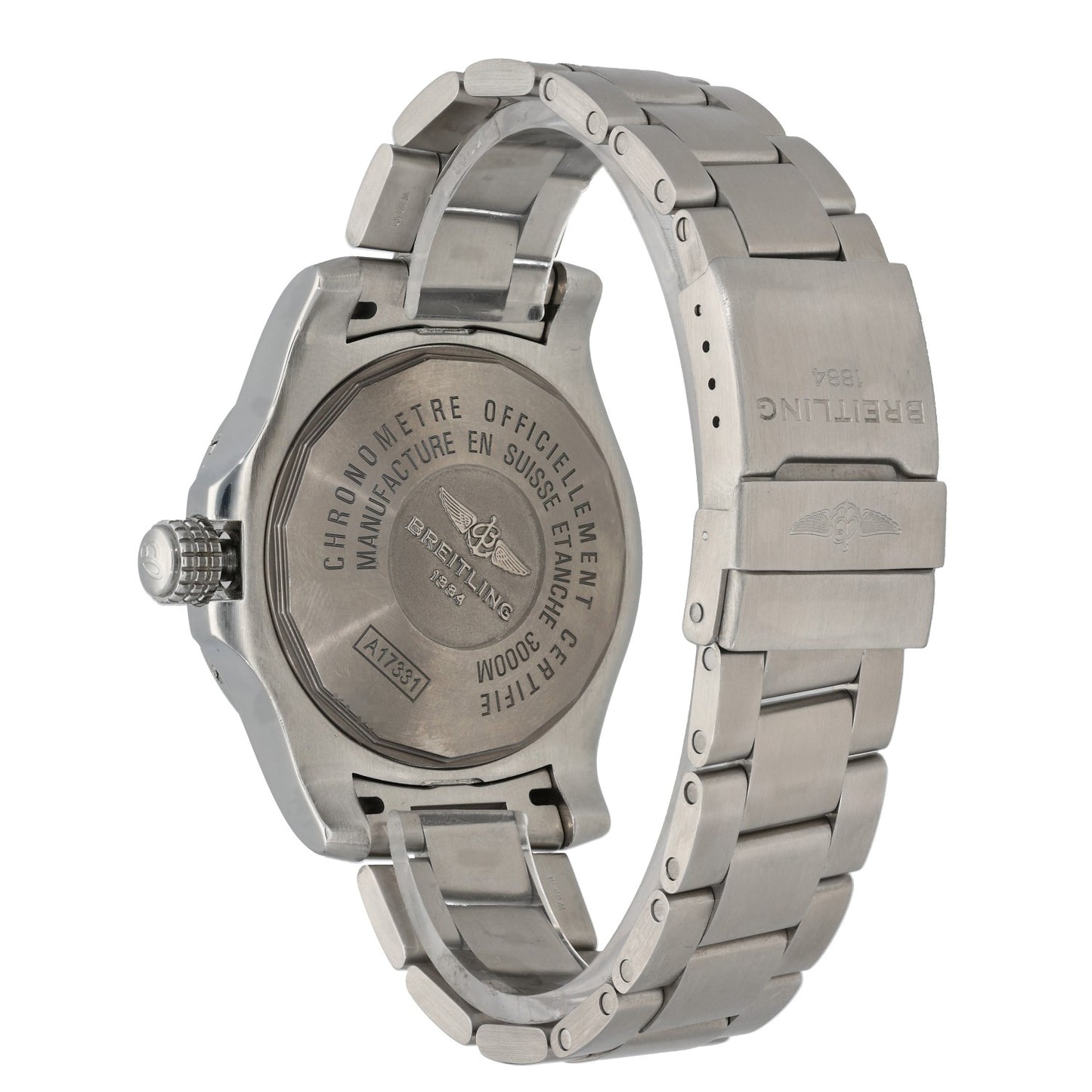 Breitling Avenger II Seawolf A17331, black dial, stainless steel, rear angle image