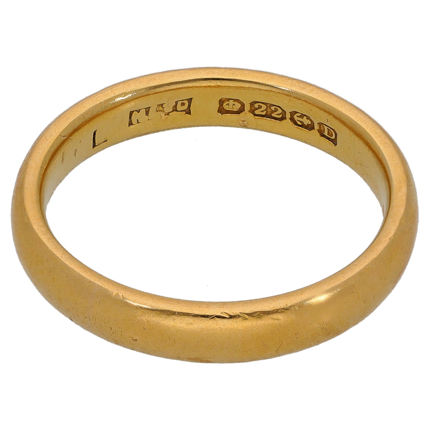 22ct Gold Plain Wedding Ring Size L
