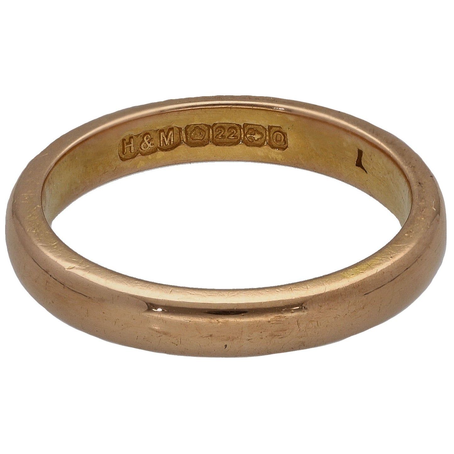 22ct Gold Plain Wedding Ring Size L