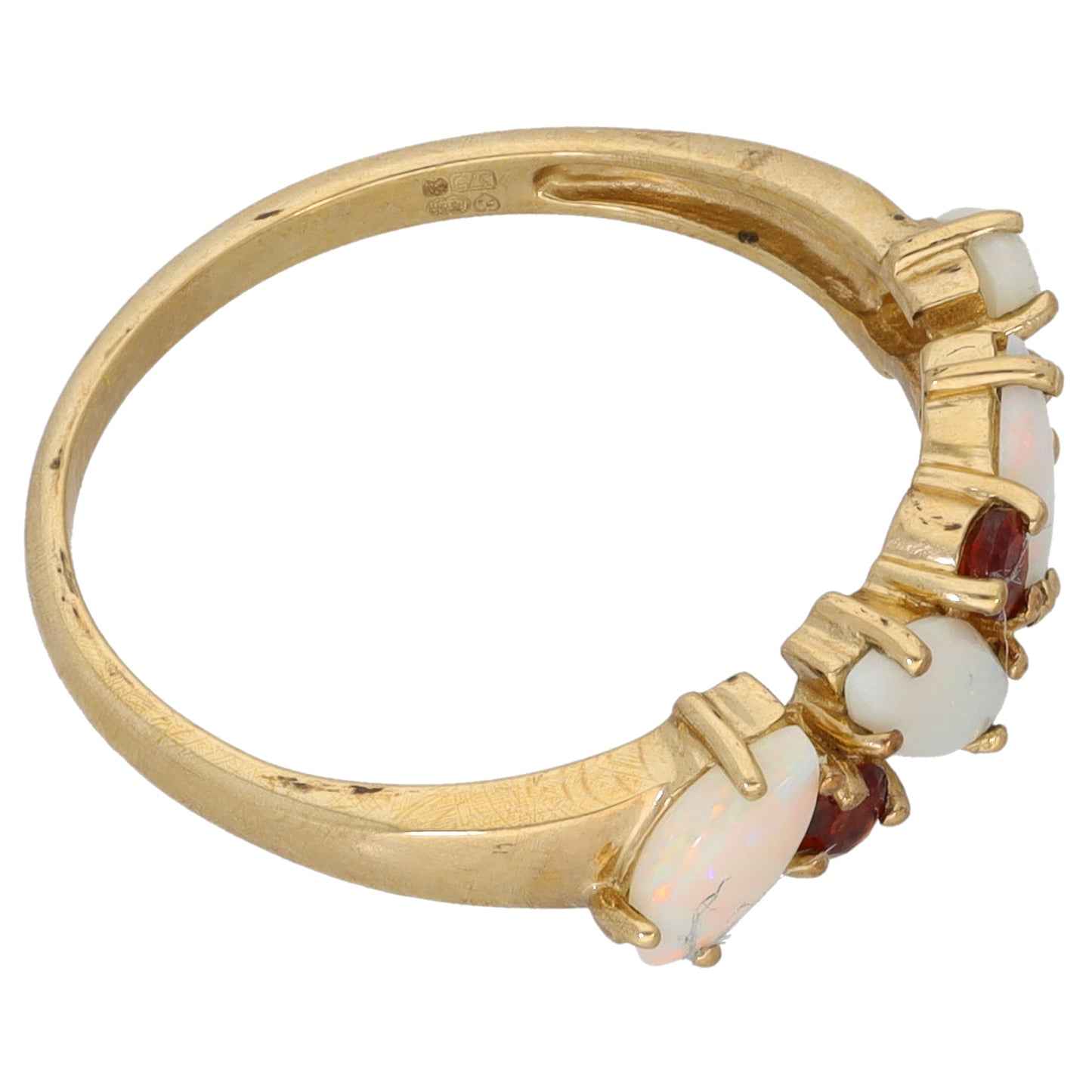 9ct Gold Opal & Garnet Dress/Cocktail Ring Size N