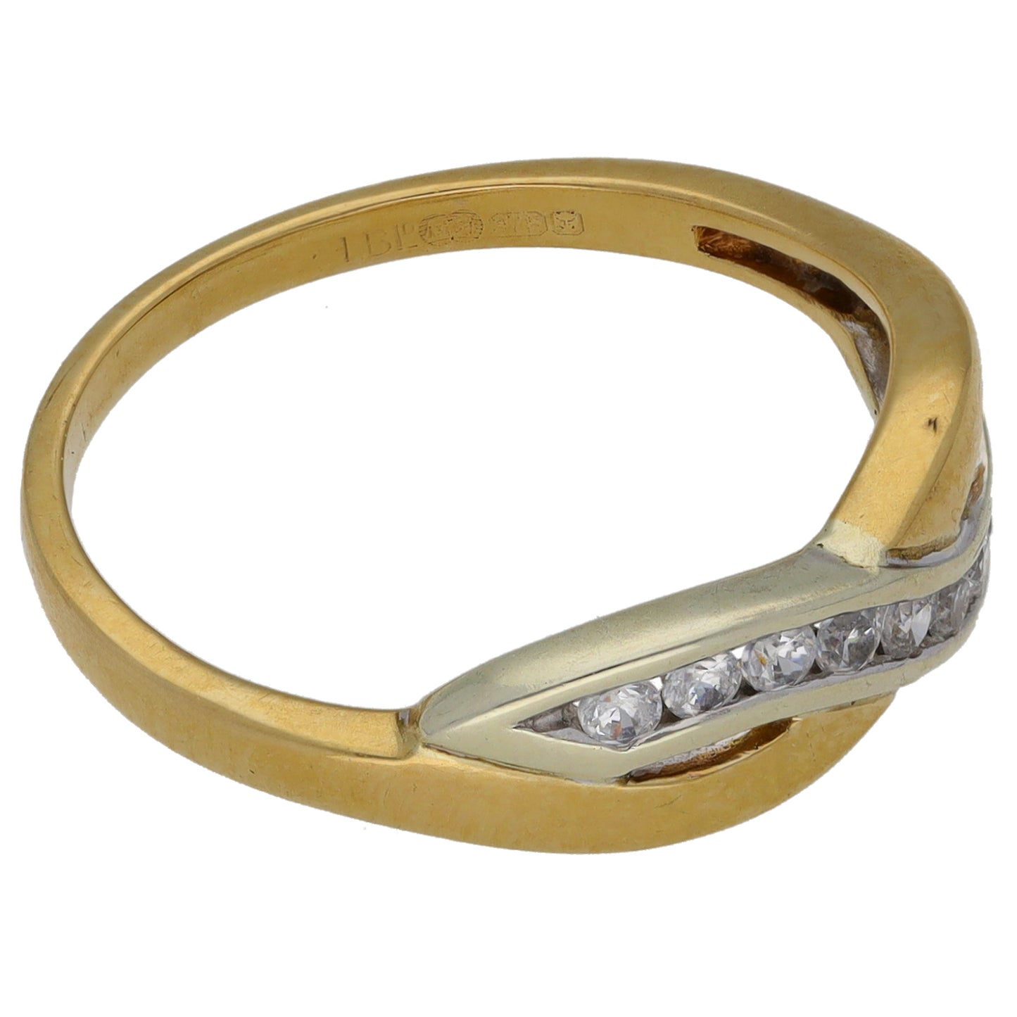 9ct Gold Cubic Zirconia Half Eternity Ring Size P