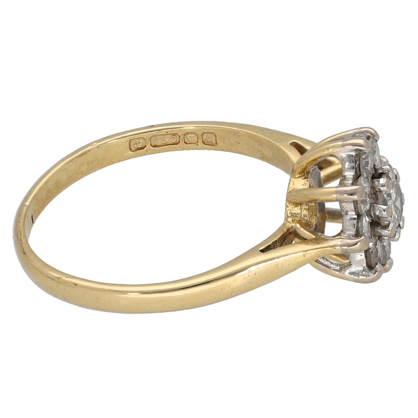 18ct Gold 0.38ct Diamond Cluster Ring Size K