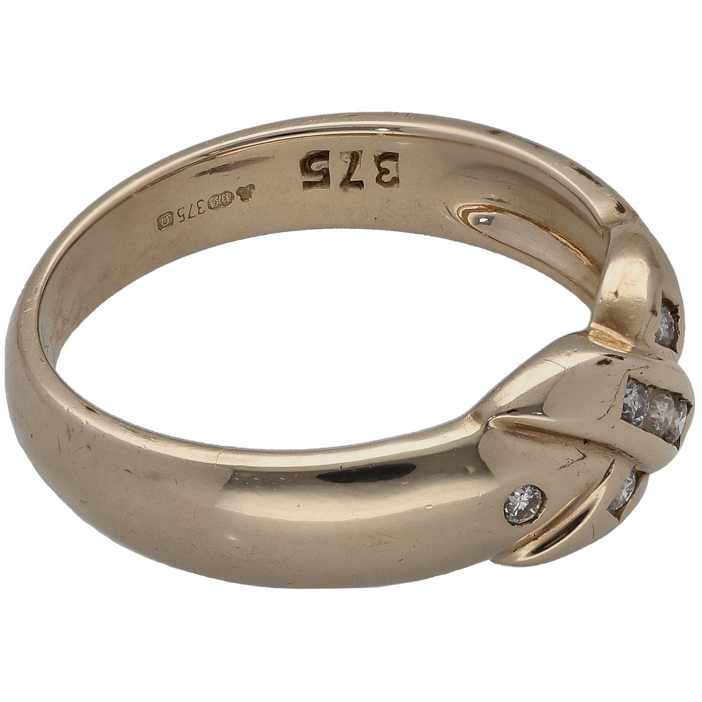 9ct Gold 0.07ct Diamond Dress/Cocktail Ring Size N