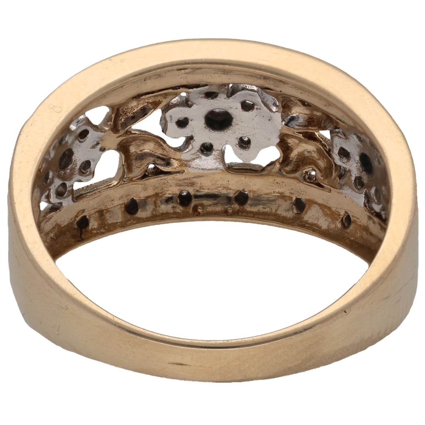 9ct Bicolour Gold 0.15ct Diamond Cluster Ring Size P