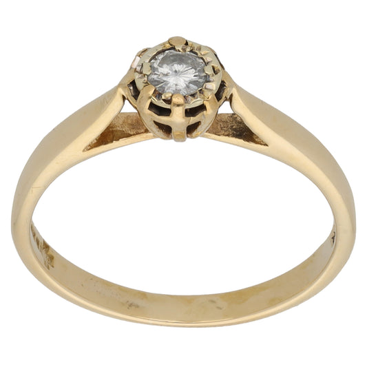 9ct Gold 0.10ct Diamond Solitaire Ring Size K