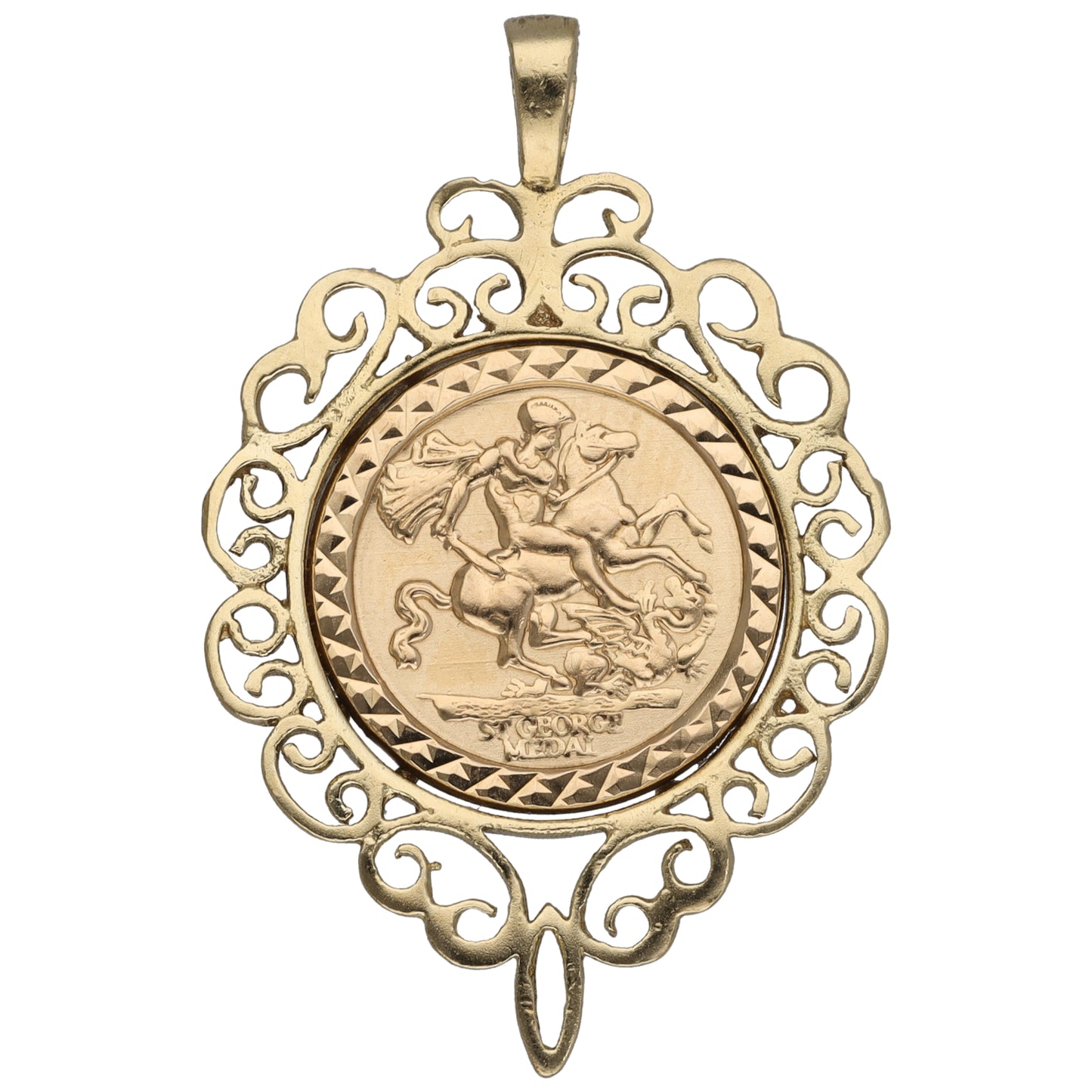 9ct Gold St George Pendant