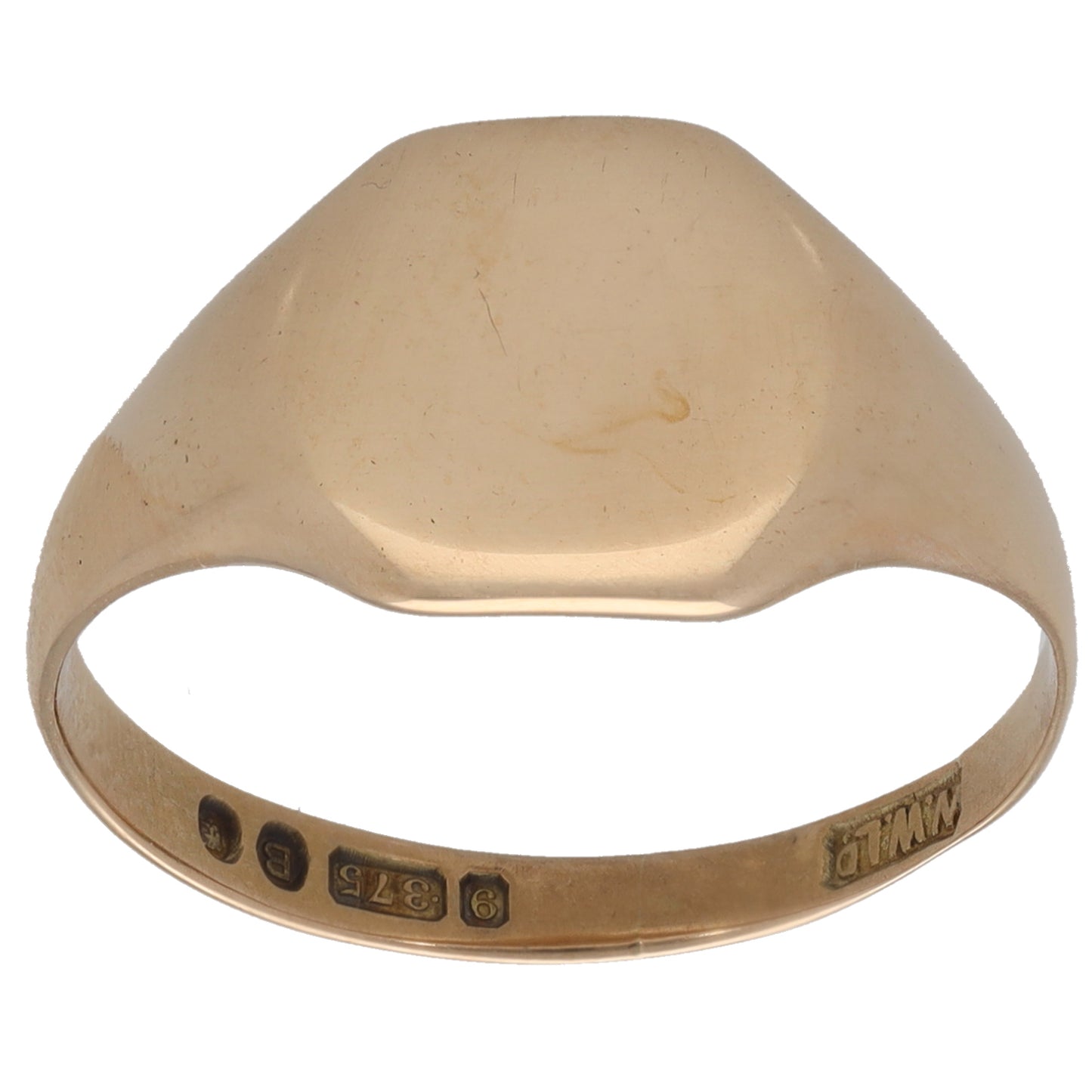 9ct Gold Plain Signet Ring Size Q