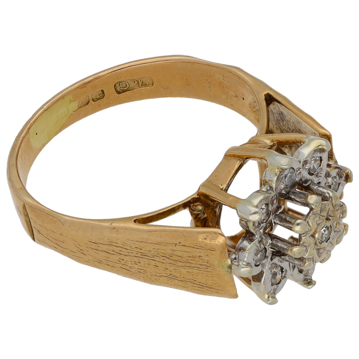 9ct Gold 0.09ct Diamond Cluster Ring Size K