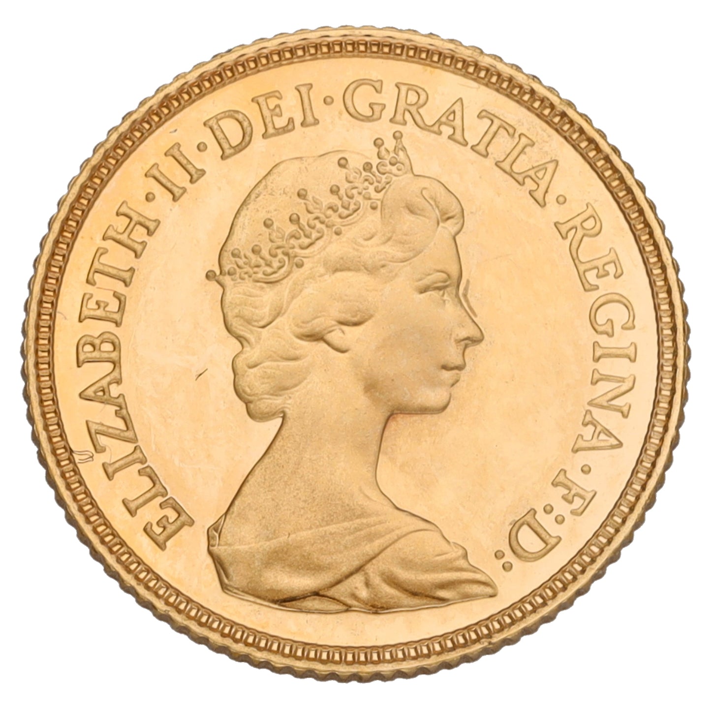 22ct Gold Queen Elizabeth II Half Sovereign Coin 1984