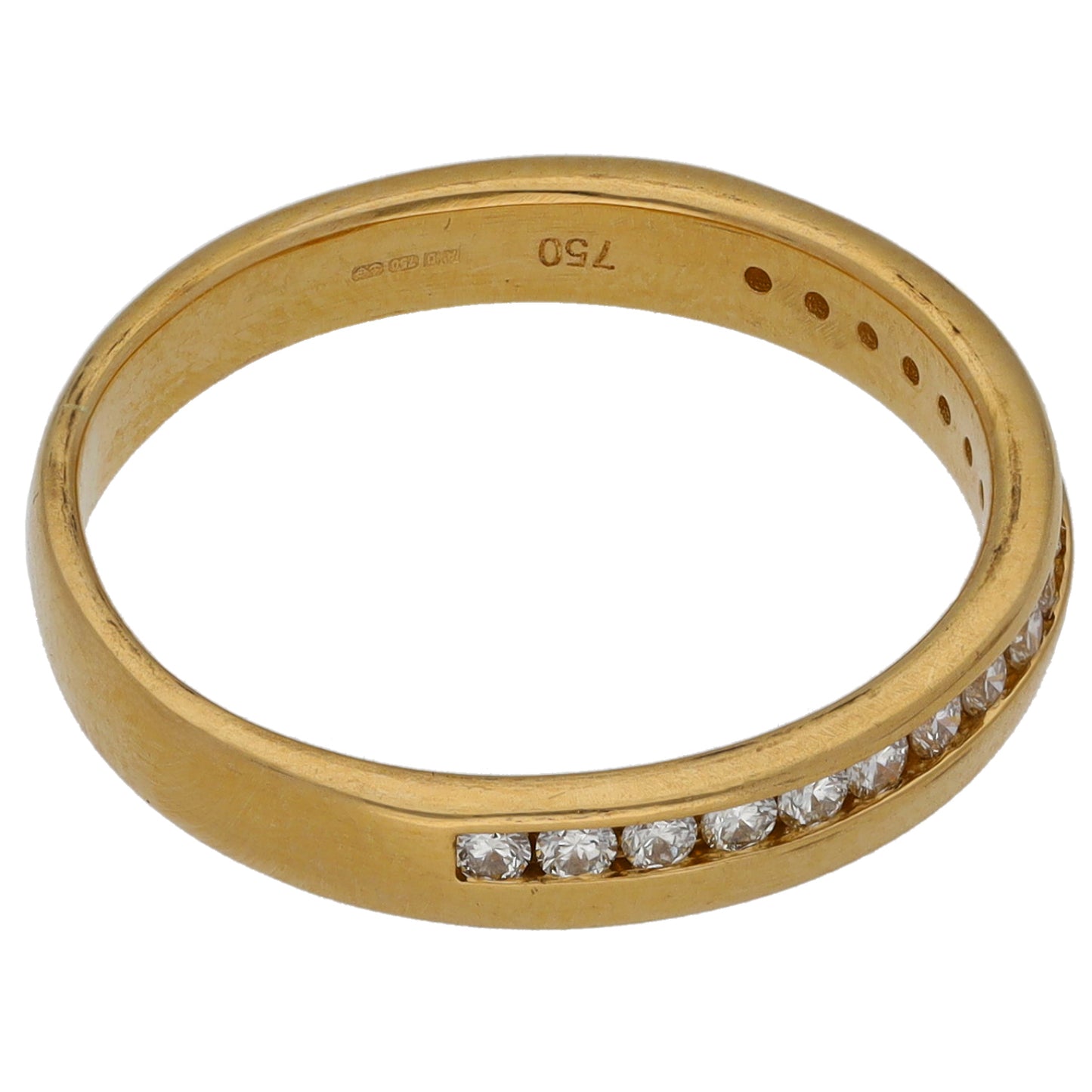 18ct Gold 0.18ct Diamond Half Eternity Ring Size L