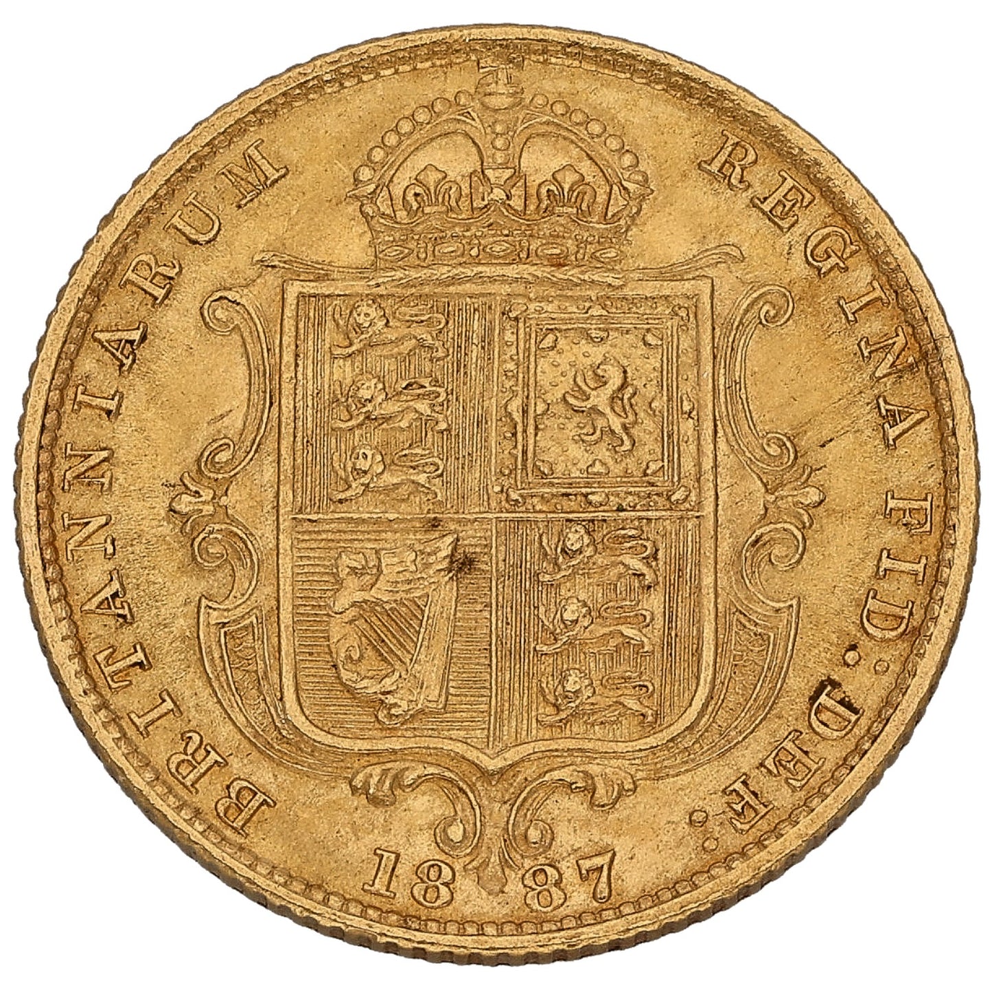 22ct Gold Queen Victoria Half Sovereign Coin 1887