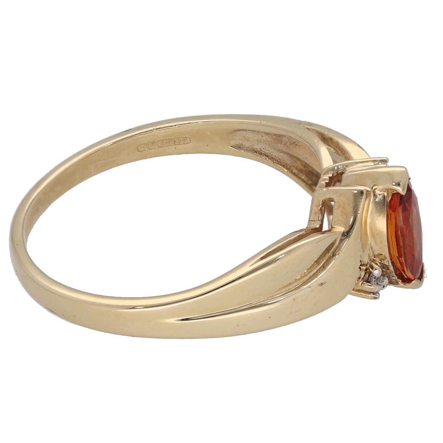 9ct Gold Sapphire & 0.01ct Diamond Dress/Cocktail Ring Size N