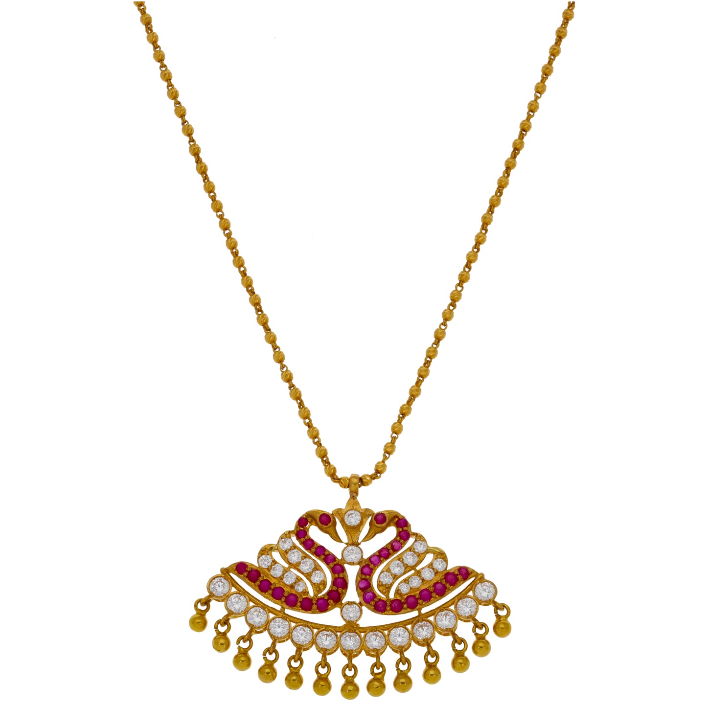 22ct Gold Man Made Ruby & Imitation Dress/Cocktail Pendant