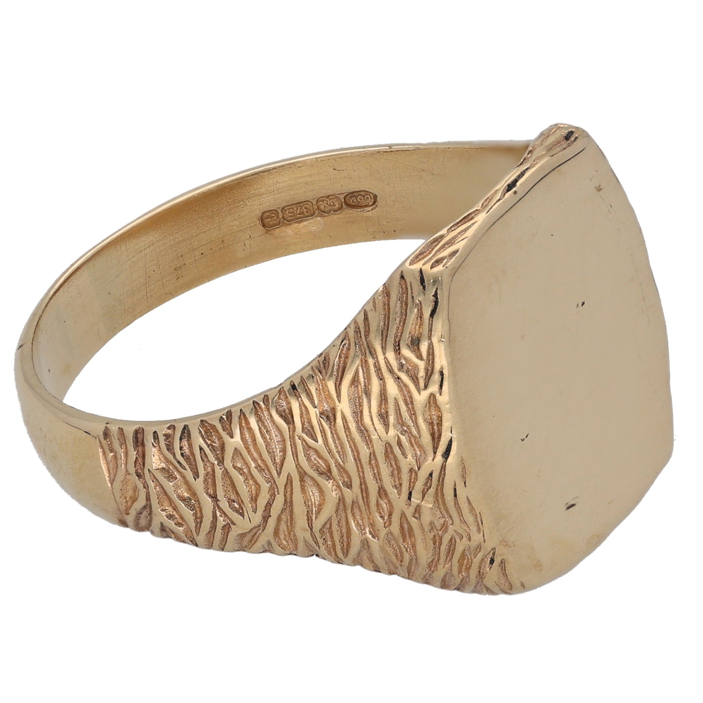 9ct Gold Plain Signet Ring Size Y