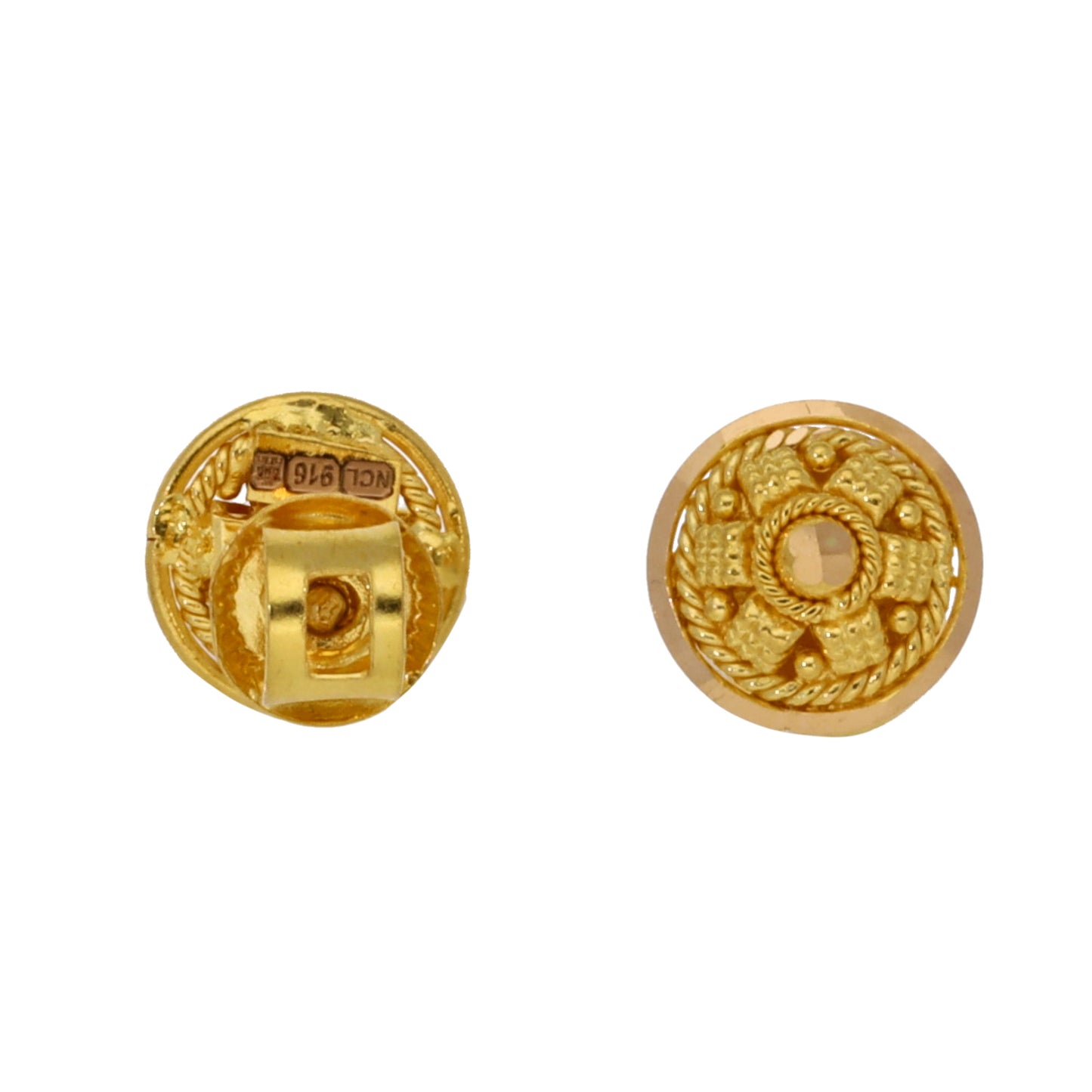 New 22ct Gold Filigree Stud Earrings