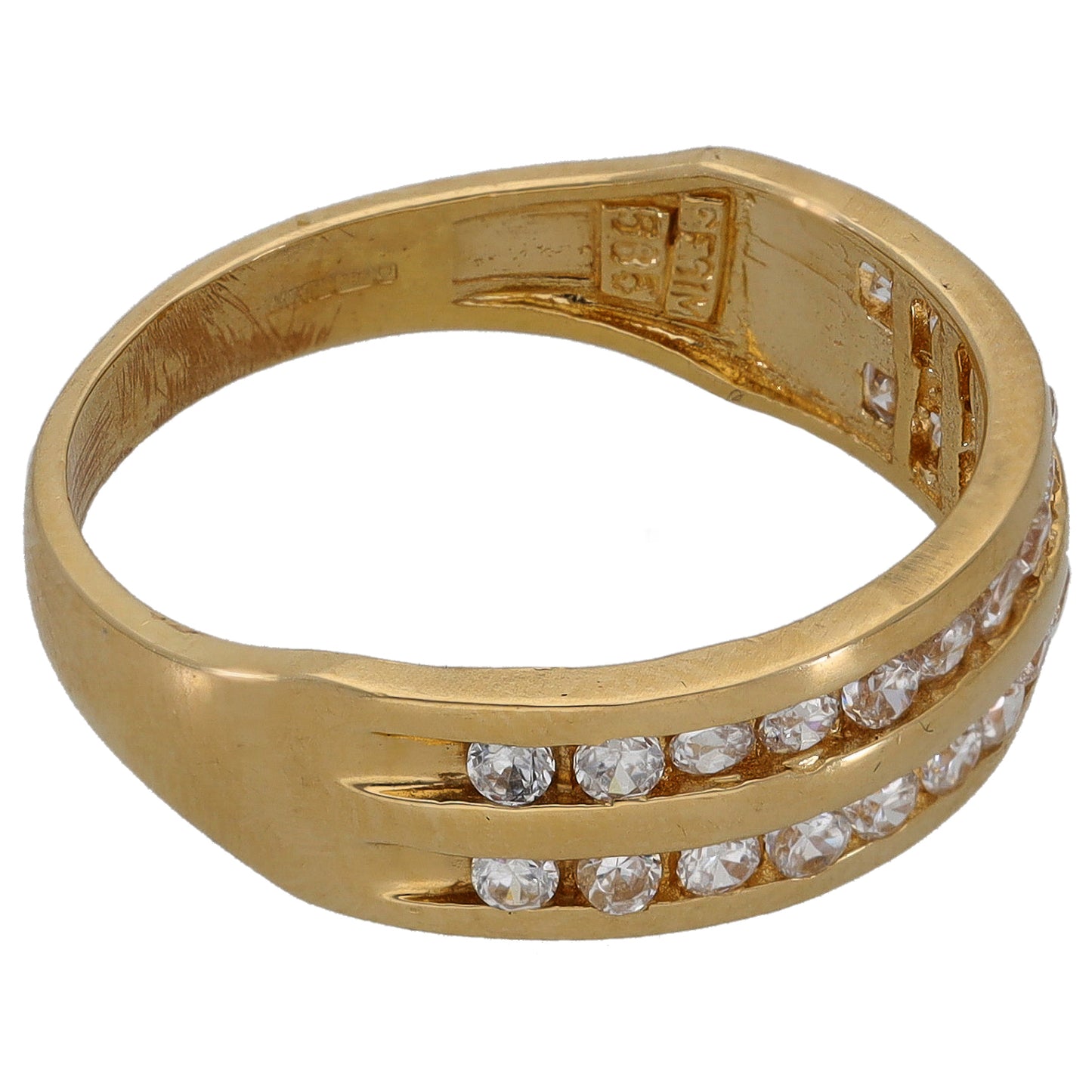 14ct Gold Cubic Zirconia Half Eternity Ring Size P