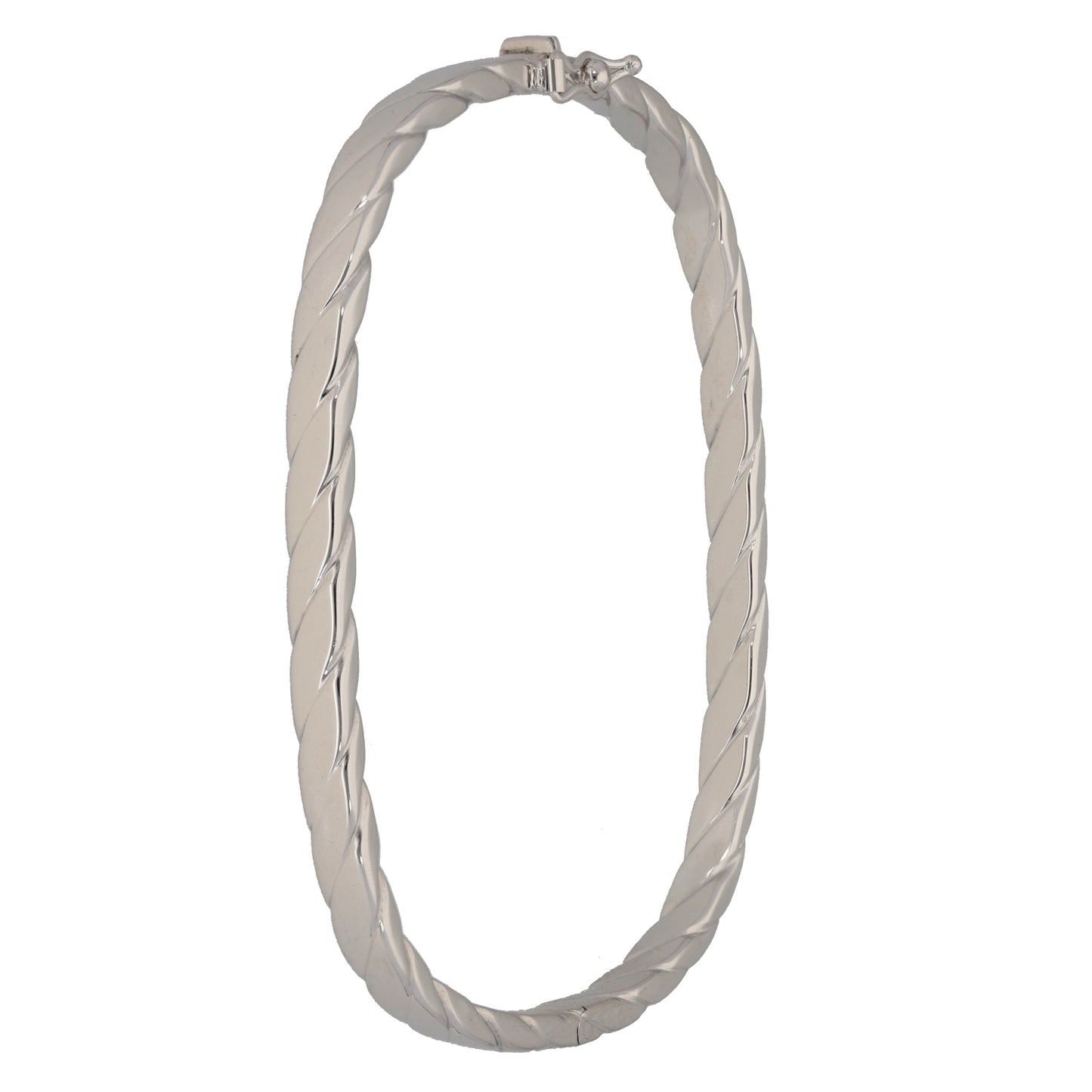 9ct White Gold Hinged/Clasp Bangle