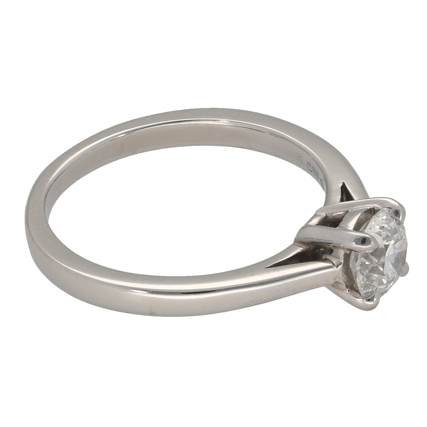Platinum 0.70ct Diamond Solitaire Ring Size L