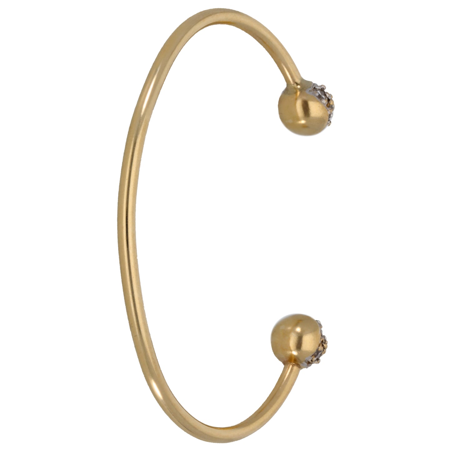 9ct Gold Cubic Zirconia Torque Bangle