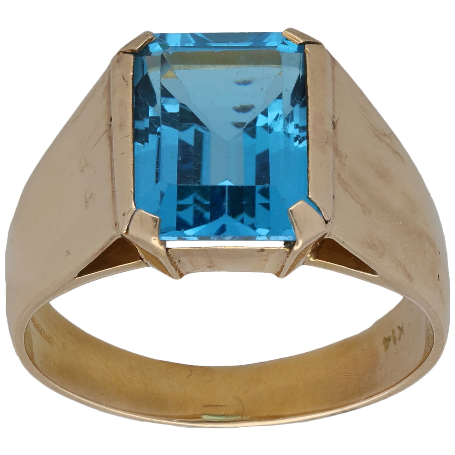 14ct Gold Topaz Single Stone Ring Size P