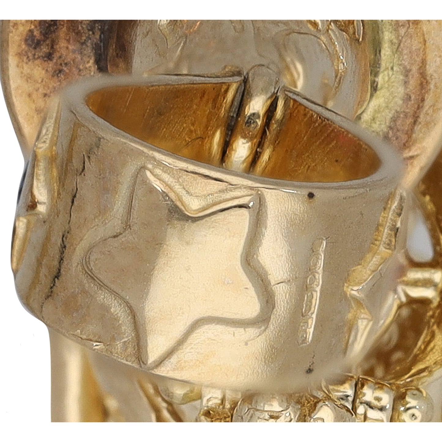 9ct Gold Imitation Gems Witch Pendant