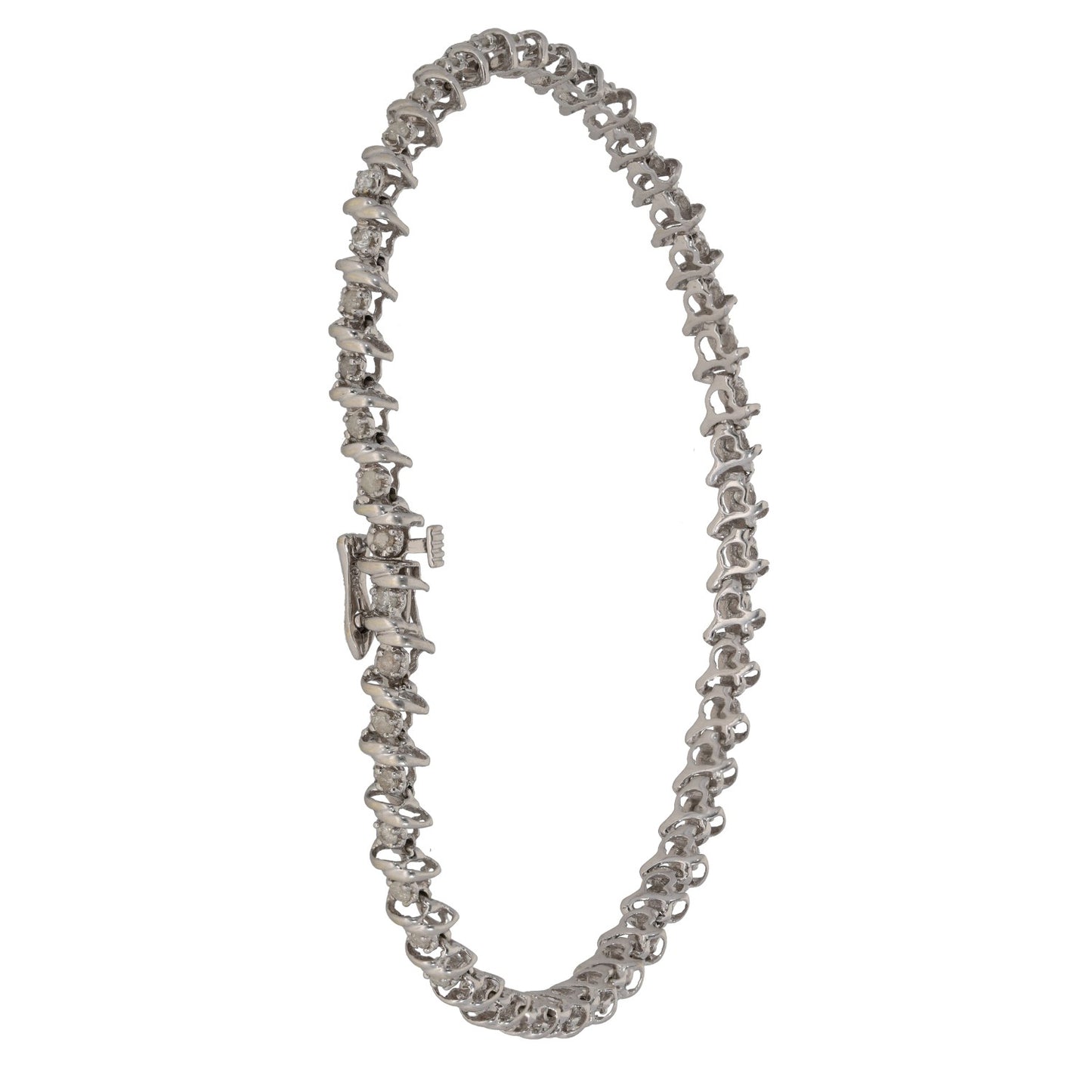9ct White Gold 0.47ct Diamond Line/Tennis Bracelet