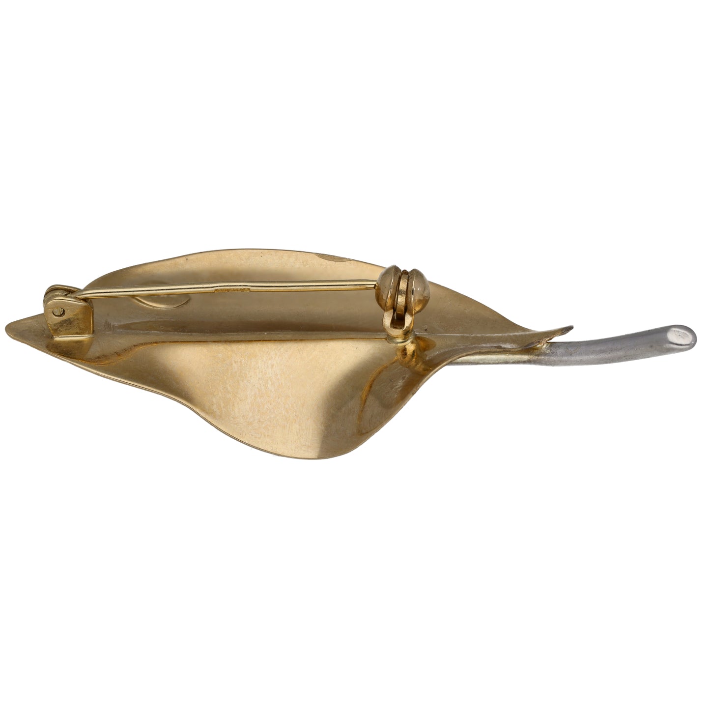 9ct Bi-Colour Gold Leaf Brooch