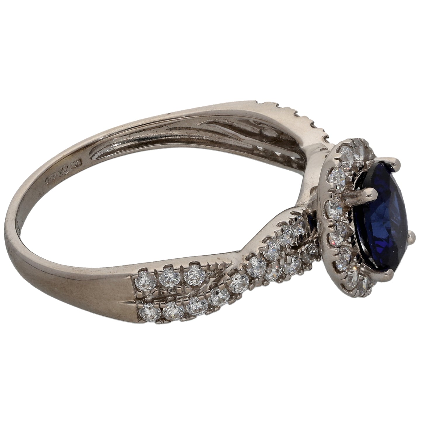 9ct White Gold Imitation Dress/Cocktail Ring Size N