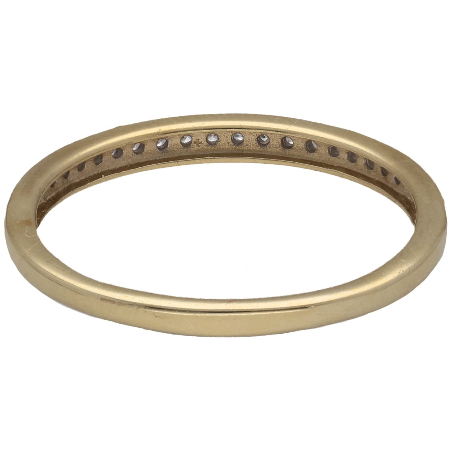 9ct Gold 0.10ct Diamond Half Eternity Ring Size O