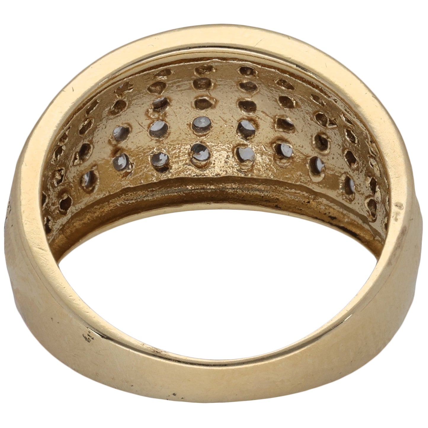 9ct Gold Cubic Zirconia Dress/Cocktail Ring Size O