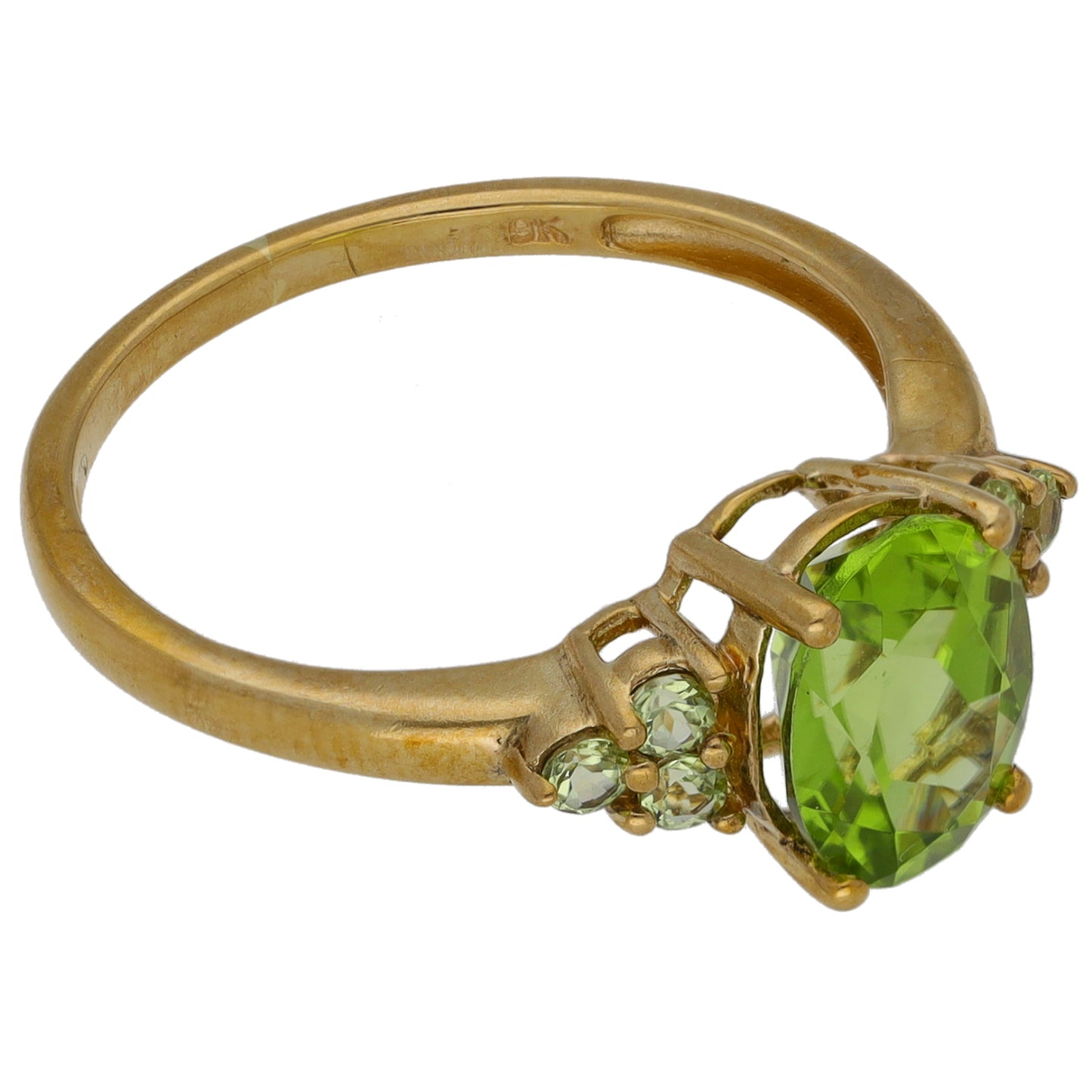 9ct Gold Peridot & Quartz Dress/Cocktail Ring Size P