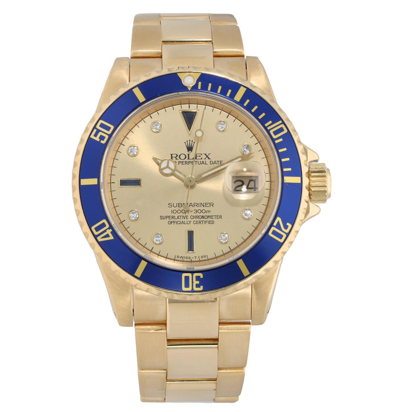 Rolex Submariner 16808 40mm Gold Watch