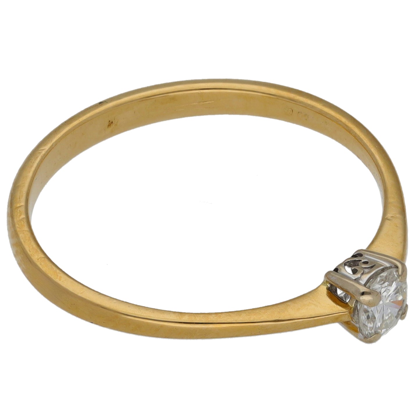 18ct Gold 0.15ct Diamond Solitaire Ring Size M