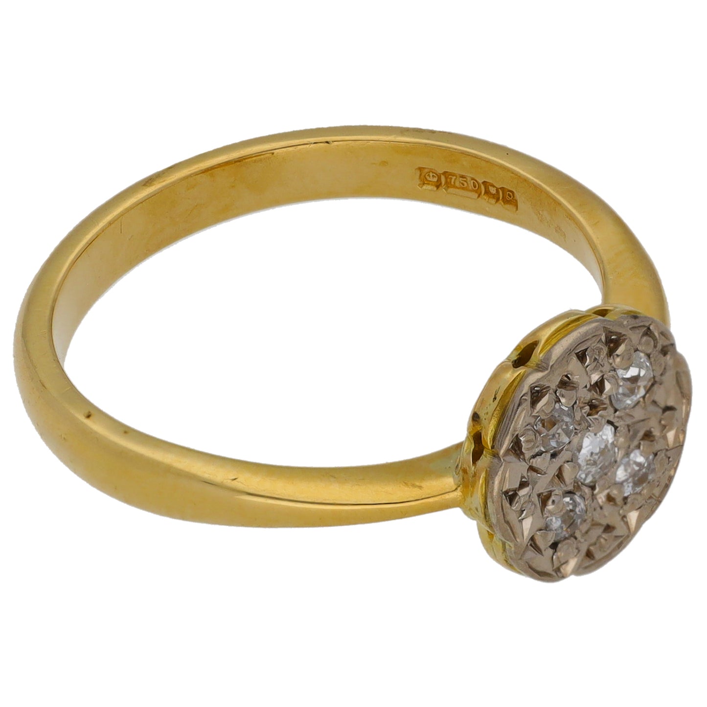 18ct Gold 0.12ct Diamond Cluster Ring Size O