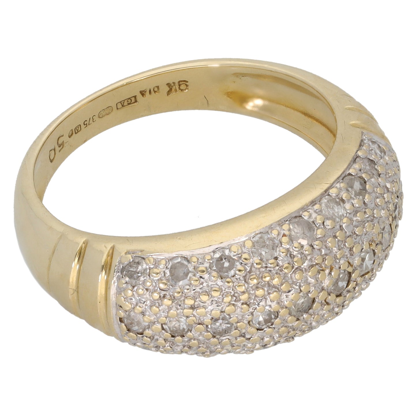 9ct Gold 0.50ct Diamond Dress/Cocktail Ring Size K