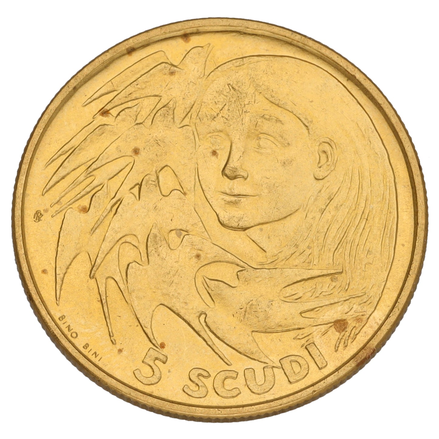 22ct Gold San Marino 5 Scudi Coin 1980